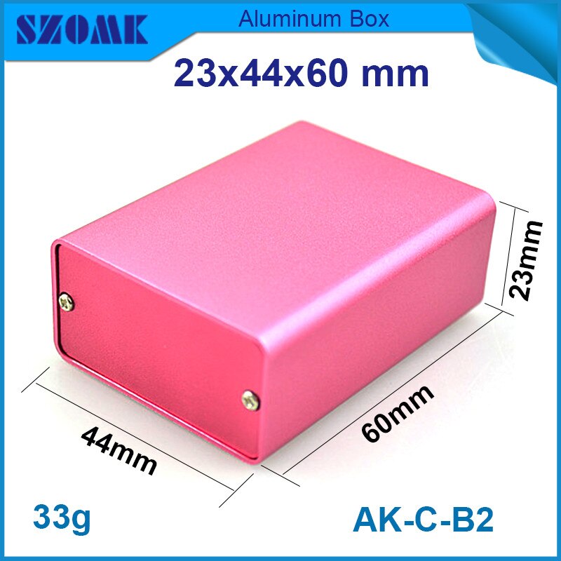 1 조각 무료 배송 다채로운 알루미늄 인클로저 작은 전자 스위치 케이스 23x44x60mm